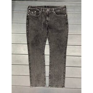 True Religion Ricky Big T Jeans Mens 40X34 Black Dark Wash Relaxed Straight Leg